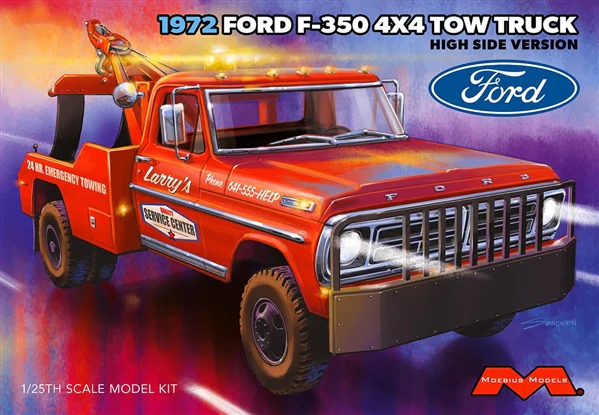 Moebius Models 1/25 1972 Ford F-350 4X4High Side Tow Truck