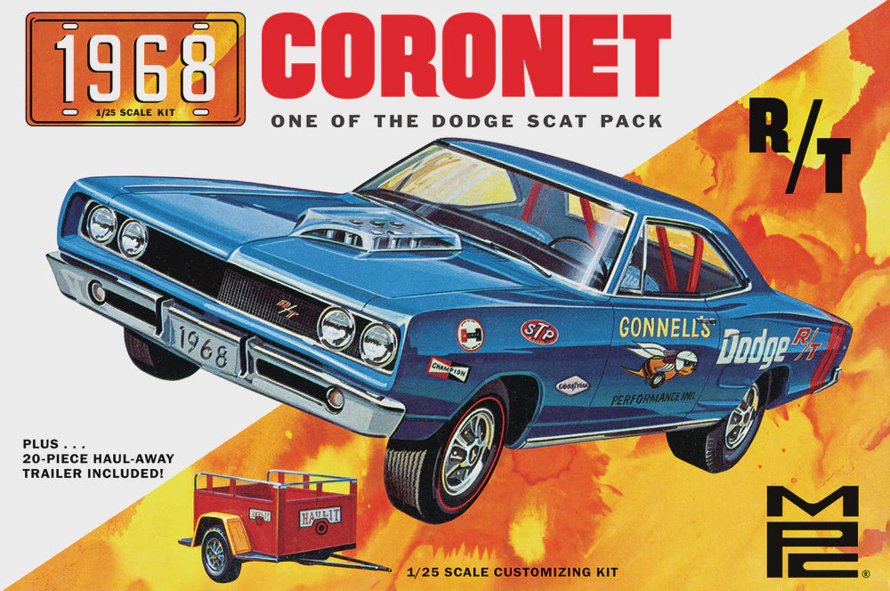 MPC 1:25 1968 Dodge Coronet R/T W/Trailer