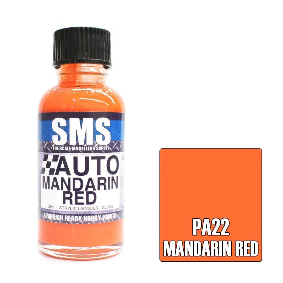 SMS # PA22 Auto Colour Mandarin Red   30ml