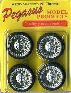 Pegasus 1:24 Wheels & Tyres Magnums Chrome 19"