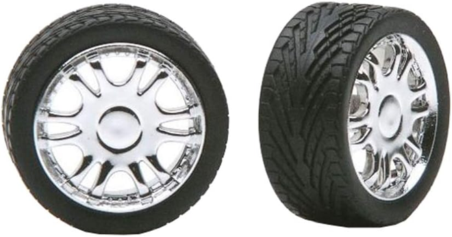 Pegasus 1/24 Rim & Tire Set Luxor Chrome (4)