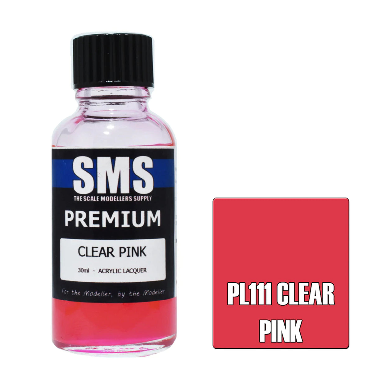 SMS #PL111 Premium Clear Pink Acrylic Lacquer 30ml
