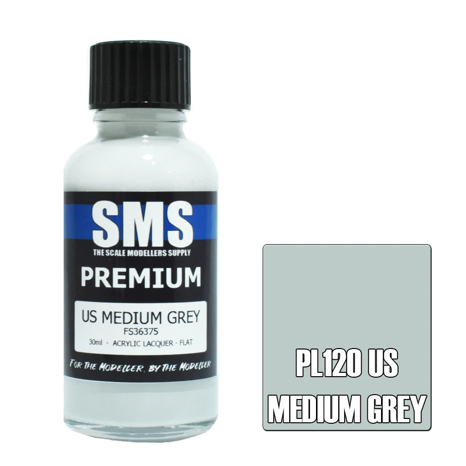 SMS #PL120 Premium U.S Medium Grey Acrylic Lacquer 30mL