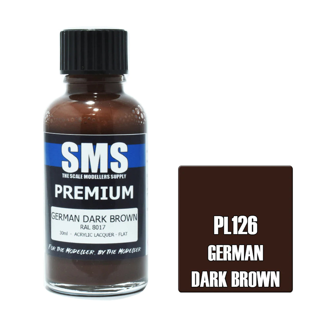 SMS #PL126 Premium German Dark Brown Acrylic Lacquer 30mL