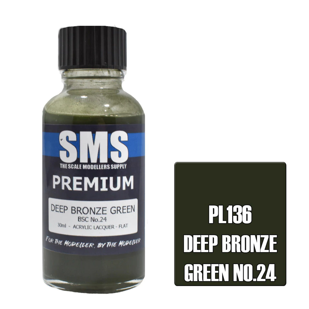 SMS #PL136 Premium Deep Bronze Green Acrylic Lacquer 30mL