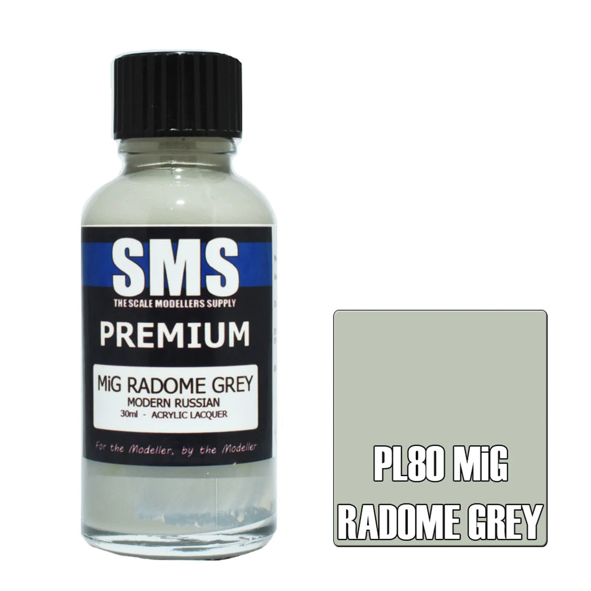 SMS #PL80 Premium MiG Radome Grey Acrylic Lacquer 30ml
