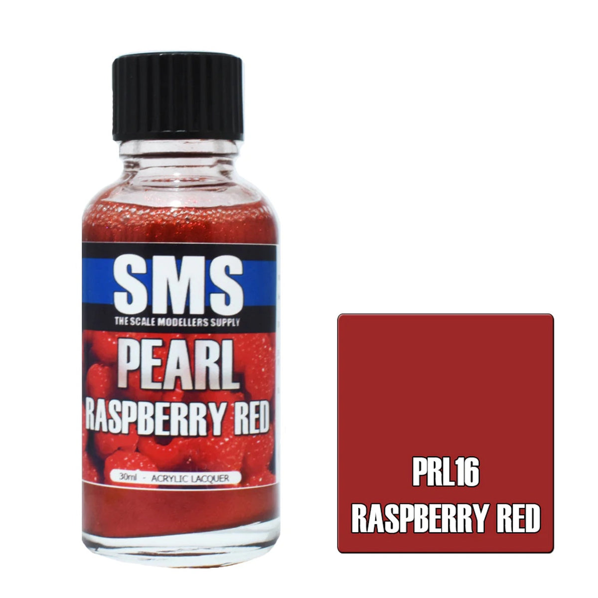 Pearl Raspberry Back Labewl SMS #PRL16 Pearl RASPBERRY RED 30ml – Frankton Model Shop