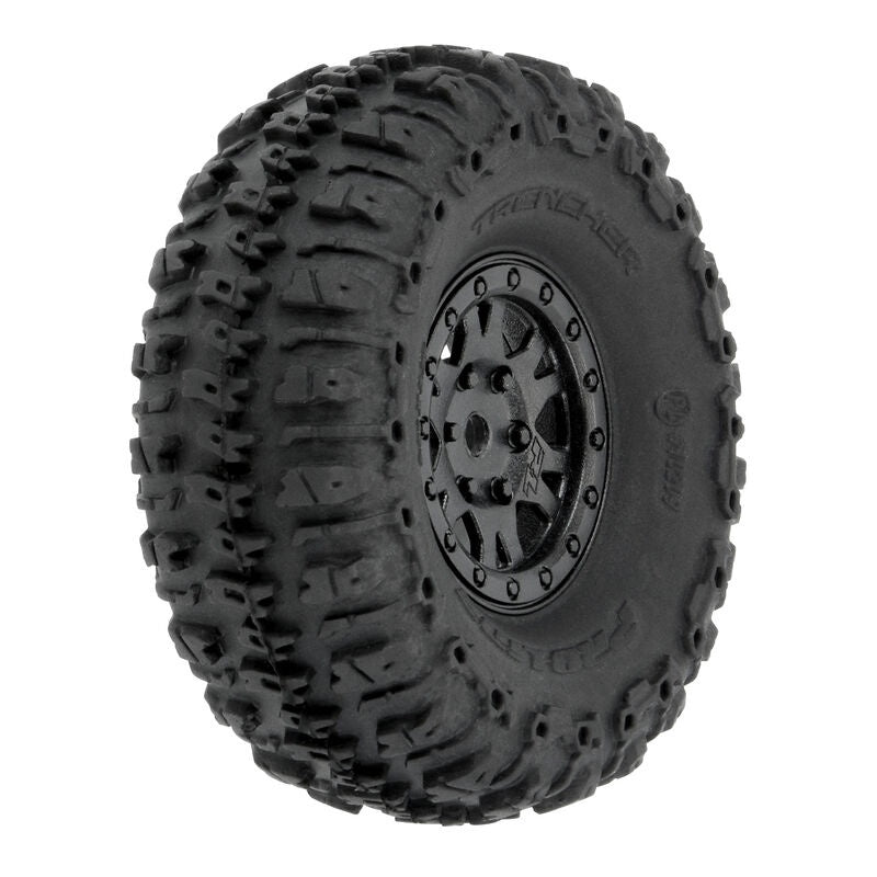 Proline 1/24 Trencher F/R 1.0" Tires Mounted 7mm Black Impulse (4): SCX24