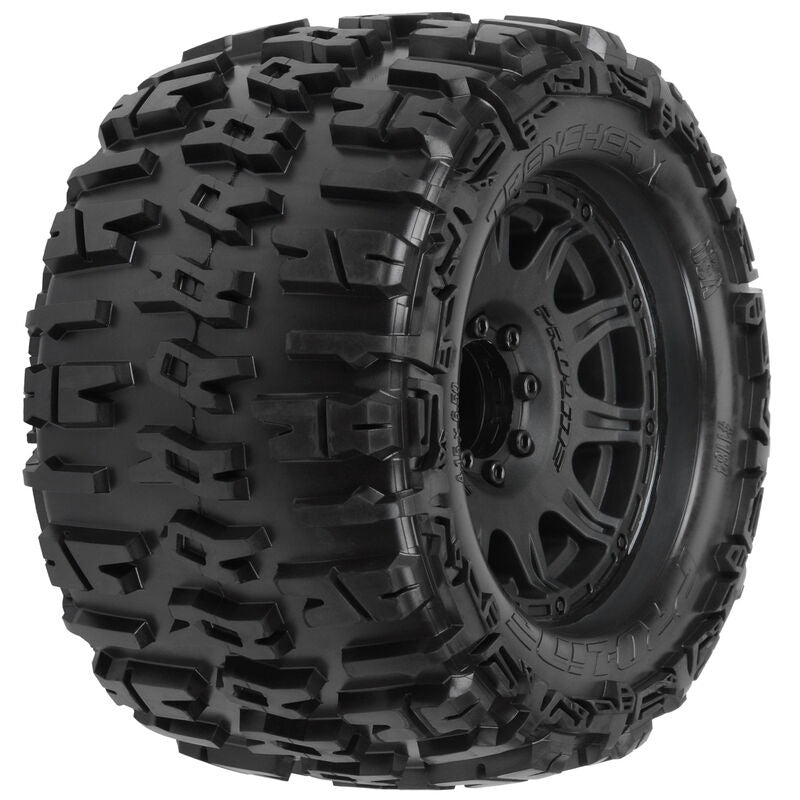 Proline 1/8 Trencher X F/R 3.8" MT Tires Mounted 17mm Black Raid (2)