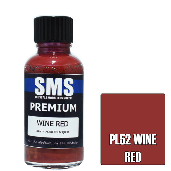 SMS #PL52 Premium Wine Red Acrylic Lacquer 30ml