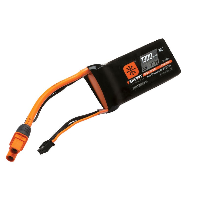 Spektrum 1300mAh 3S 11.1V Smart LiPo Battery 30C w/IC3