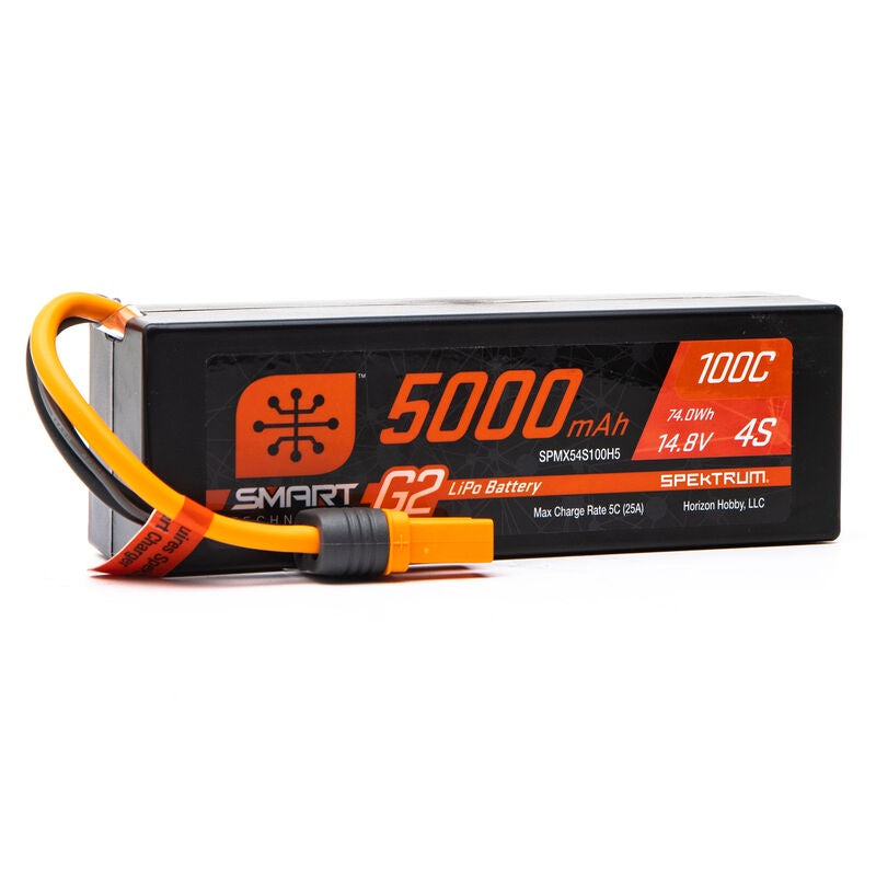 Spektrum 5000mAh 4S 14.8V Smart G2 LiPo 100C IC5 Hardcase