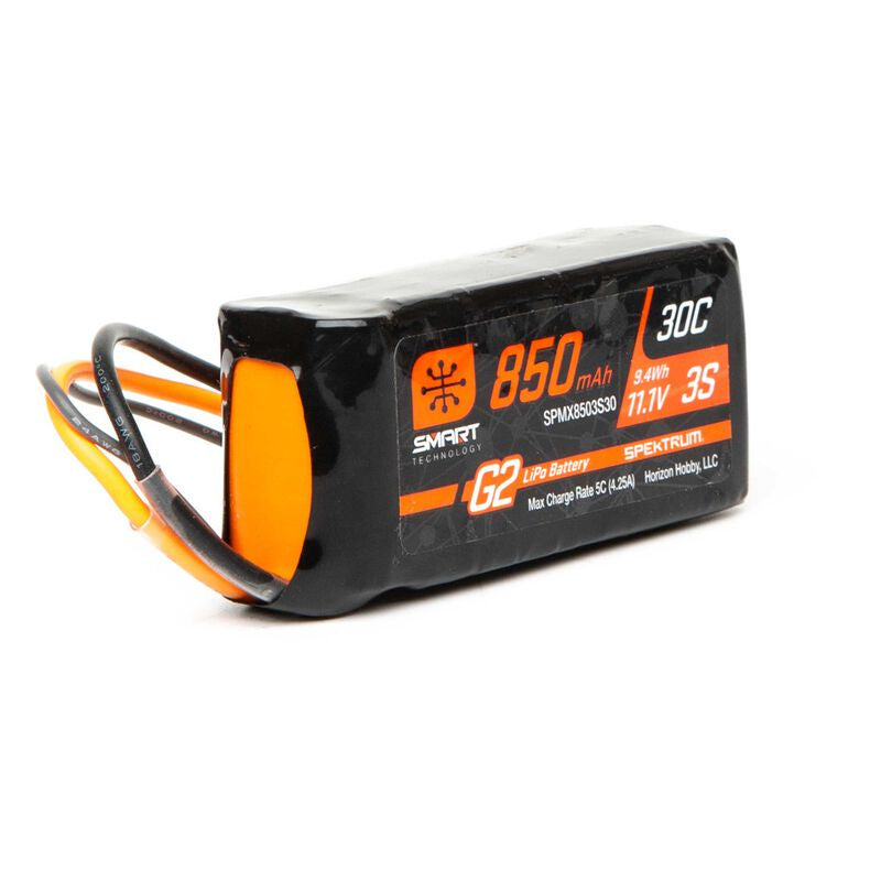 Spektrum 850mAh 3S 11.1V Smart G2 30C Lipo Battery, IC2