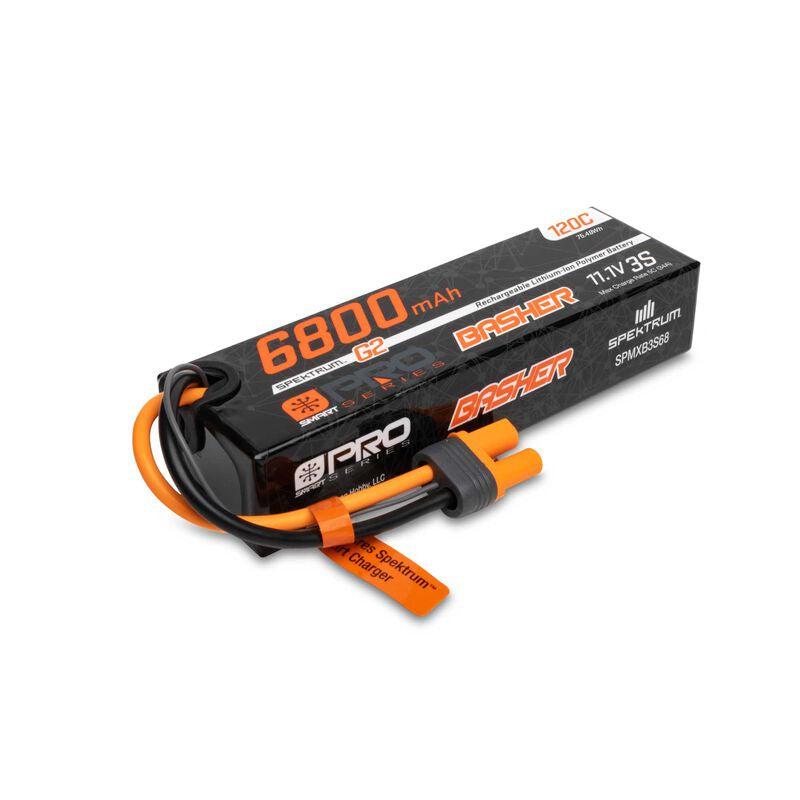 6800mAh 3S 11.1V Smart Pro Basher LiPo Battery, 120C IC5