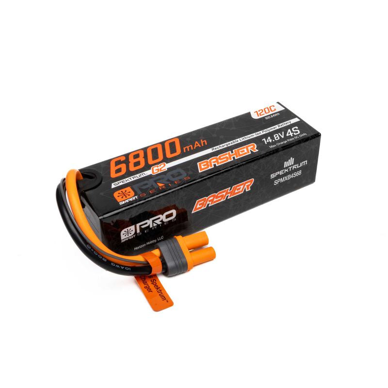 6800mAh 4S 14.8V Smart Pro Basher LiPo Battery, 120C IC5