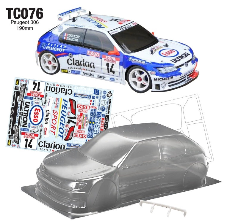 Team C 1/10 Peugeot 306 WRC W/3D WING 190mm