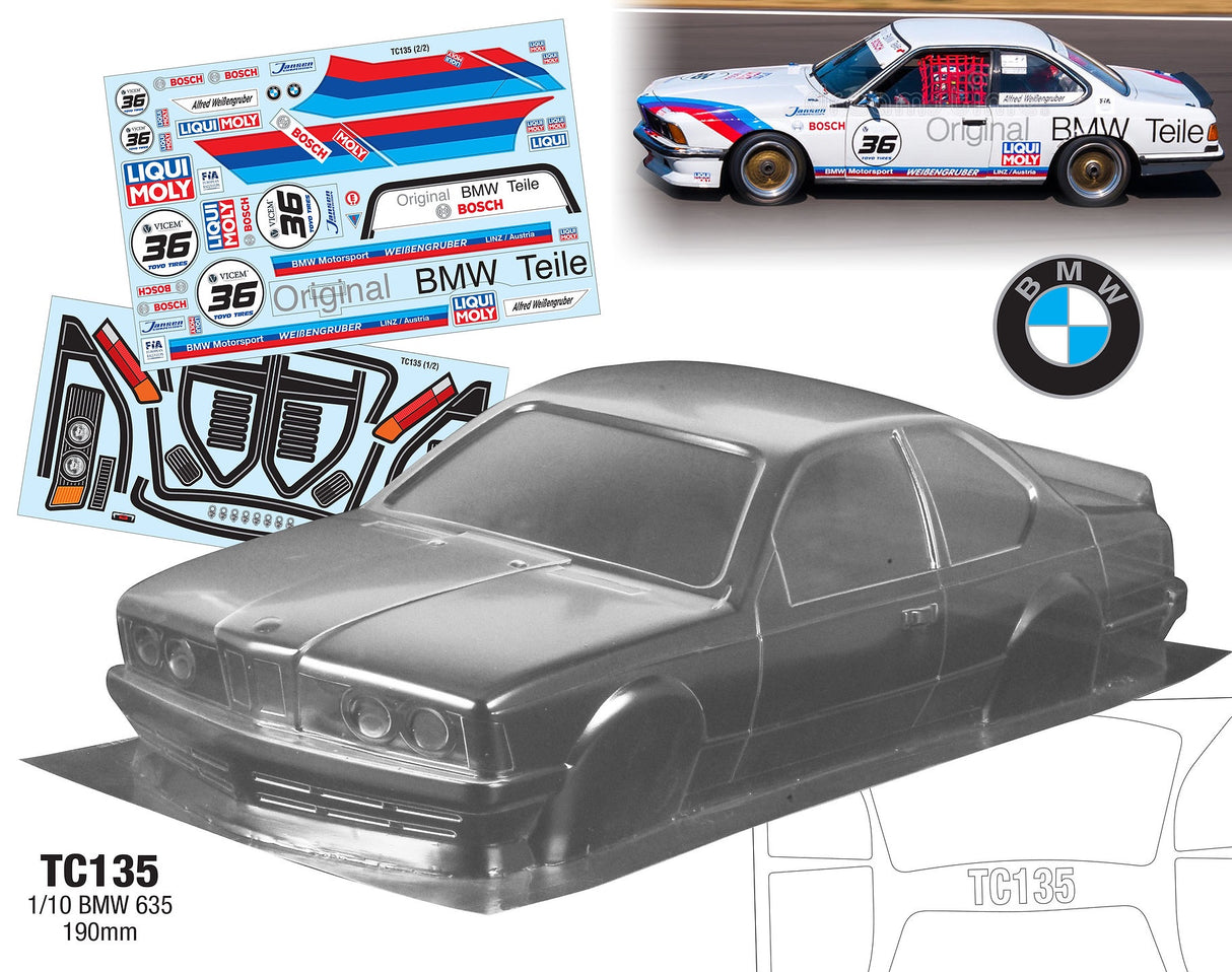 Team C 1/10 BMW 635 Body w/ Liquimoly Decal