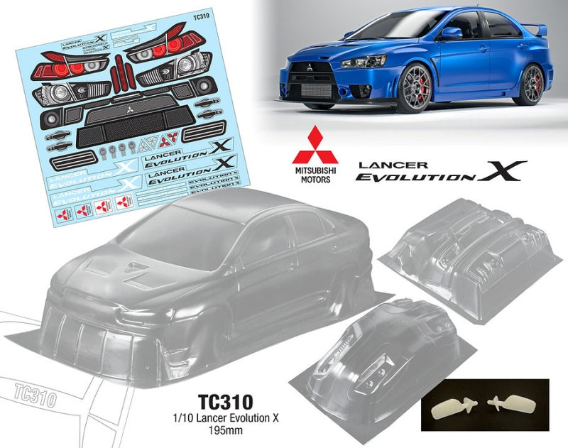 Team C 1/10 Lancer Evolution X 195mm Wide