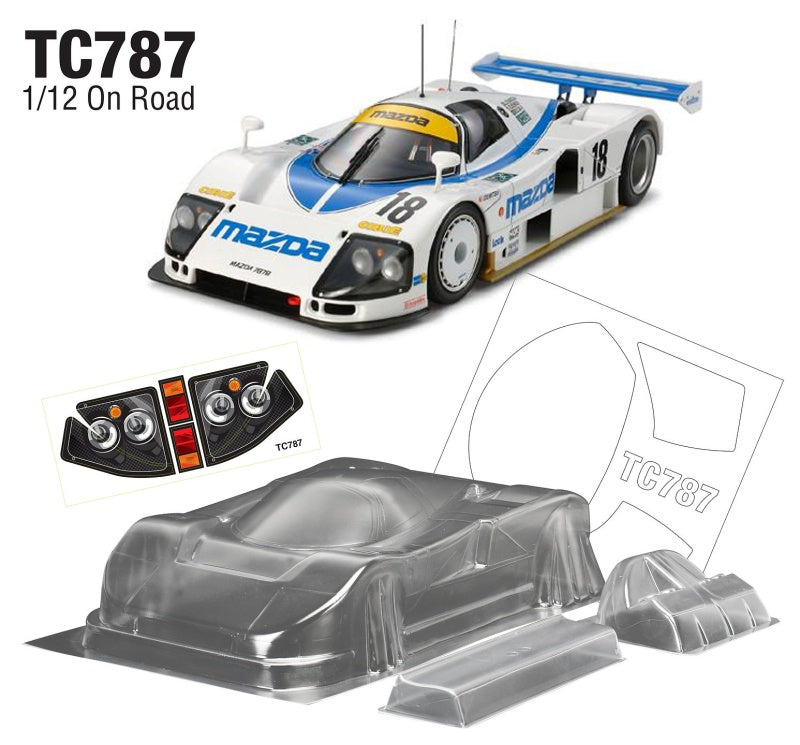 Team C 1/12 Pan Car Clear Body Mazda 787