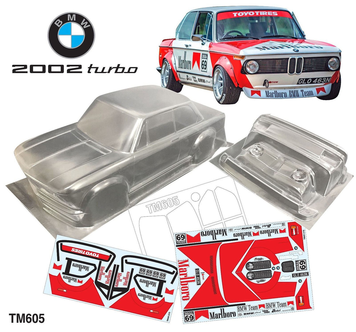 Team C 1/10 Mini BMW 2002 Turbo Marlboro Decals