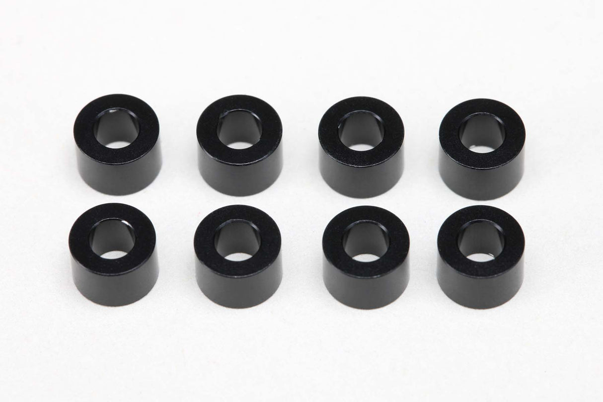 Yokomo 3×6×4.0mm Aluminum Spacer (8 pieces each/Black)