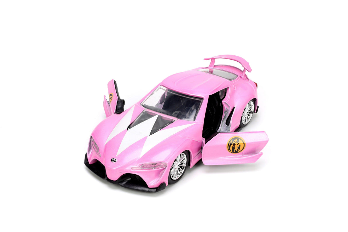 JADA 1:32 POWER RANGERS  TOYOTA FT-1 CONCEPT & PINK RANGER