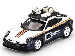 MiniGT 1:64 Porsche 911 Dakar Rallye Design Package White/Gentian Blue Metallic