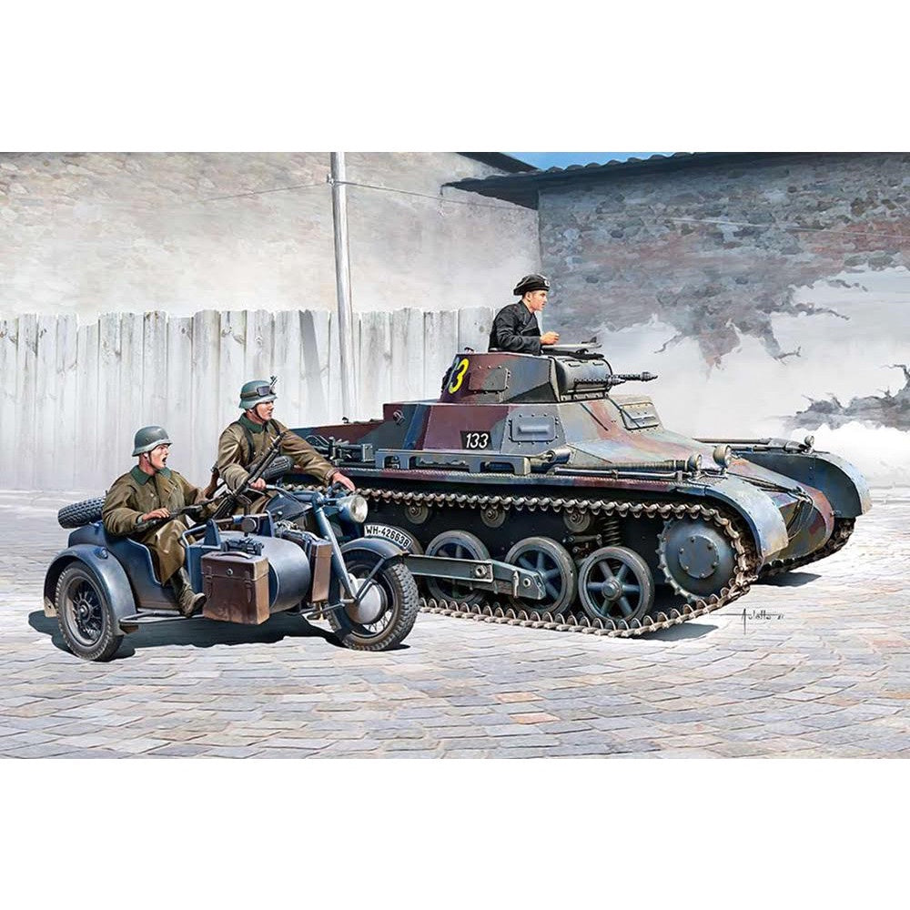 Academy 1:35 German Panzer 1B w/Zundapp K750 & Sidecar