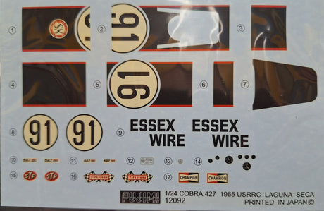*Aged Decals* Fujimi 1:24 Cobra 427 S/C 1965 USRRC