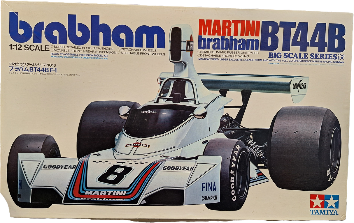 *Pre-Owned, Aged Decals* Tamiya 1:12 Martini Brabham BT44B