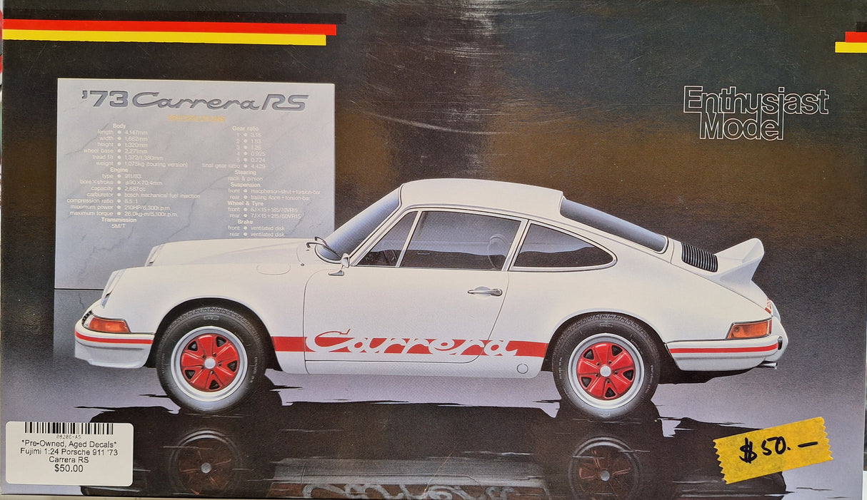*Pre-Owned, Aged Decals* Fujimi 1:24 Porsche 911 '73 Carrera RS