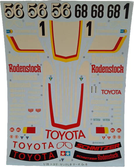 *Vintage, Aged Decals* Tamiya 1:20 Toyota Celica LB Turbo Gr.5 (LW)