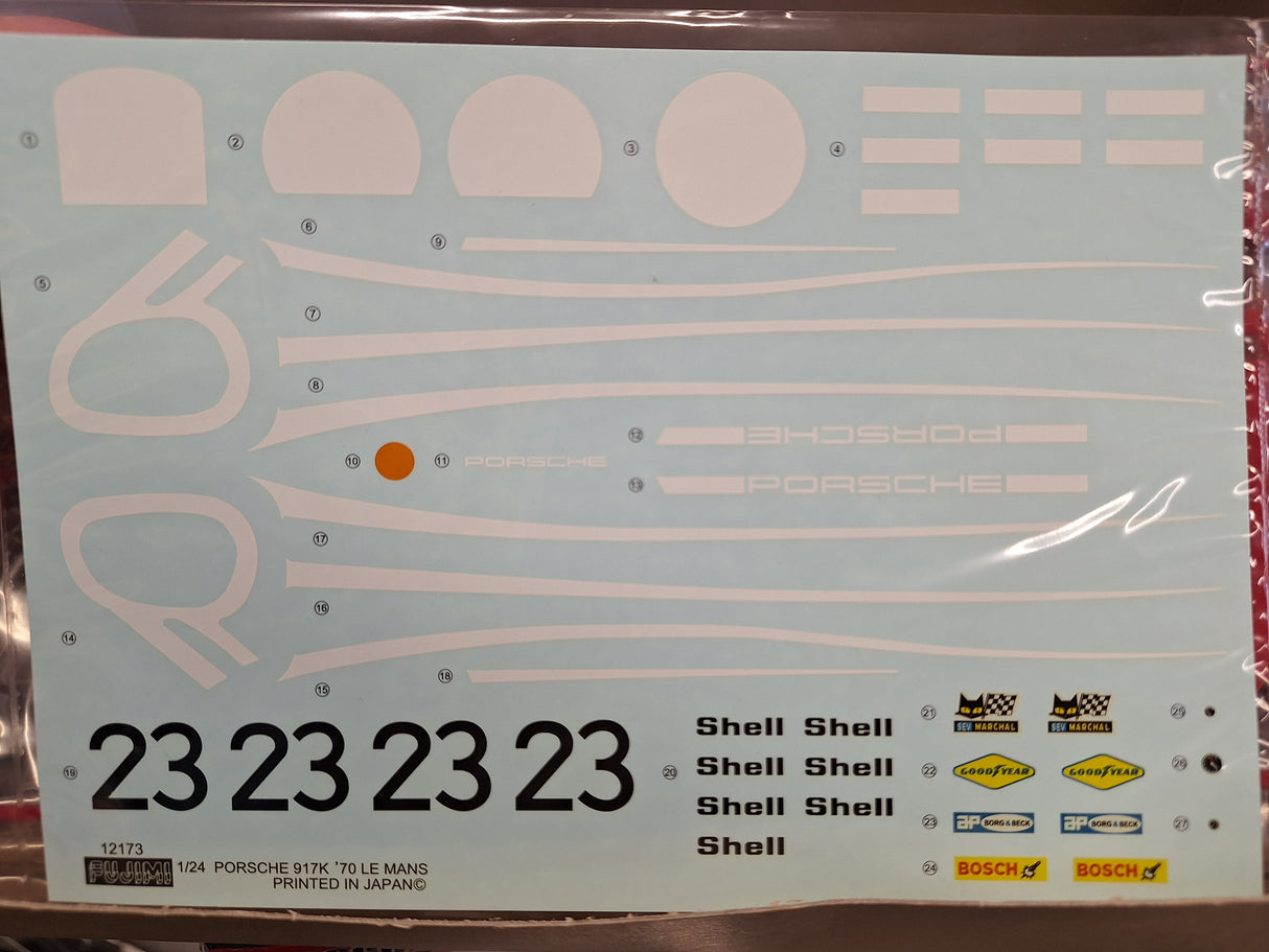 *Pre-Owned, Aged Decals* Fujimi 1:24 Porsche 917K '70 LM w/Extras