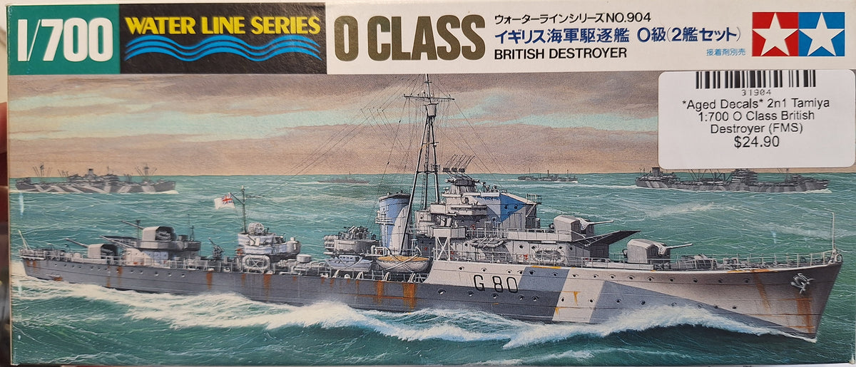 *Aged Decals* 2n1 Tamiya 1:700 O Class British Destroyer (FMS)
