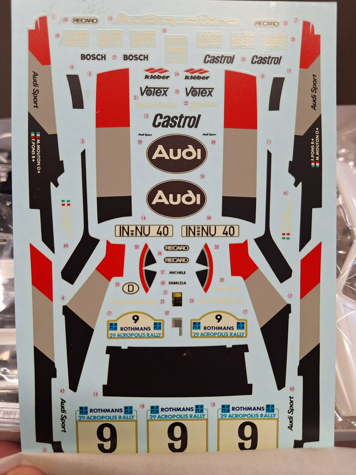 *Pre-Owned, Aged Decals* Tamiya 1:24 Audi Quattro Rally