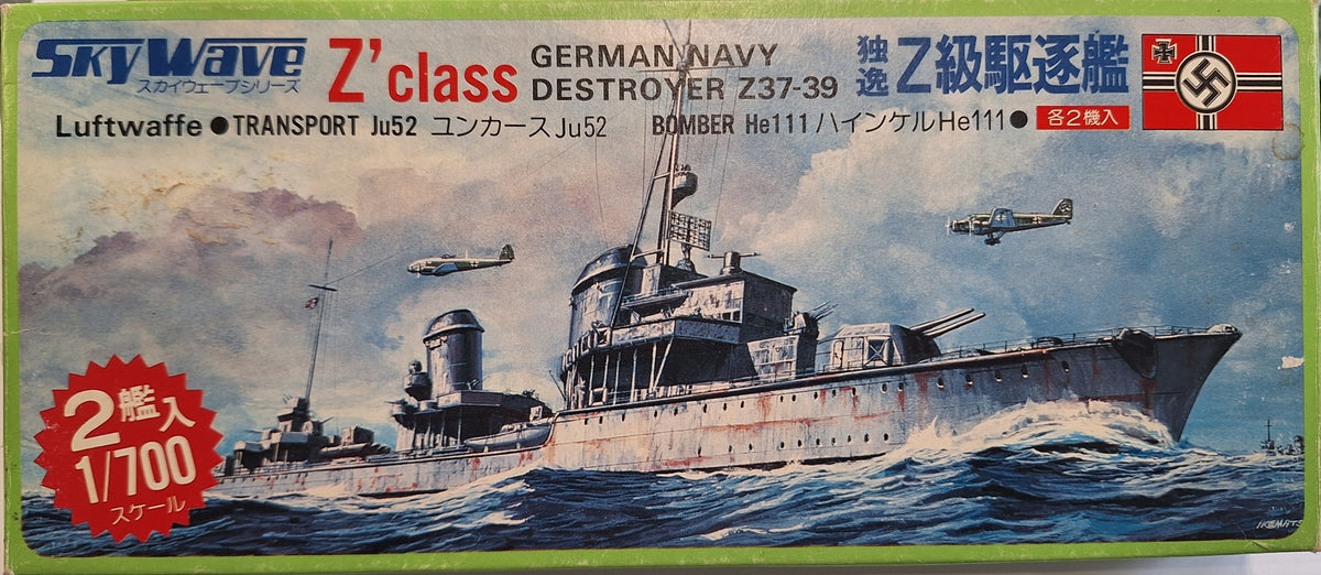 *Vintage, Aged Decals* 2n1 Skywave 1:700 Z37-39 German Destroyer (FMS)