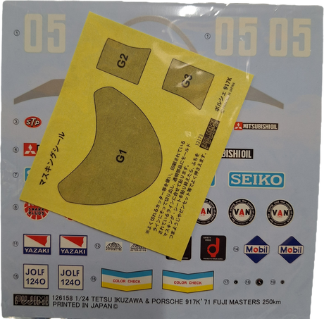 *Aged Decals* Fujimi 1:24 Porsche 917K Tetsu Ikuzawa '71 Fuji Masters (LW)