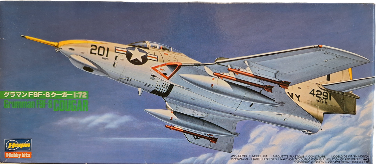 *Aged Decals, Unsealed* Hasegawa 1:72 F9F-8 Cougar (FMS)