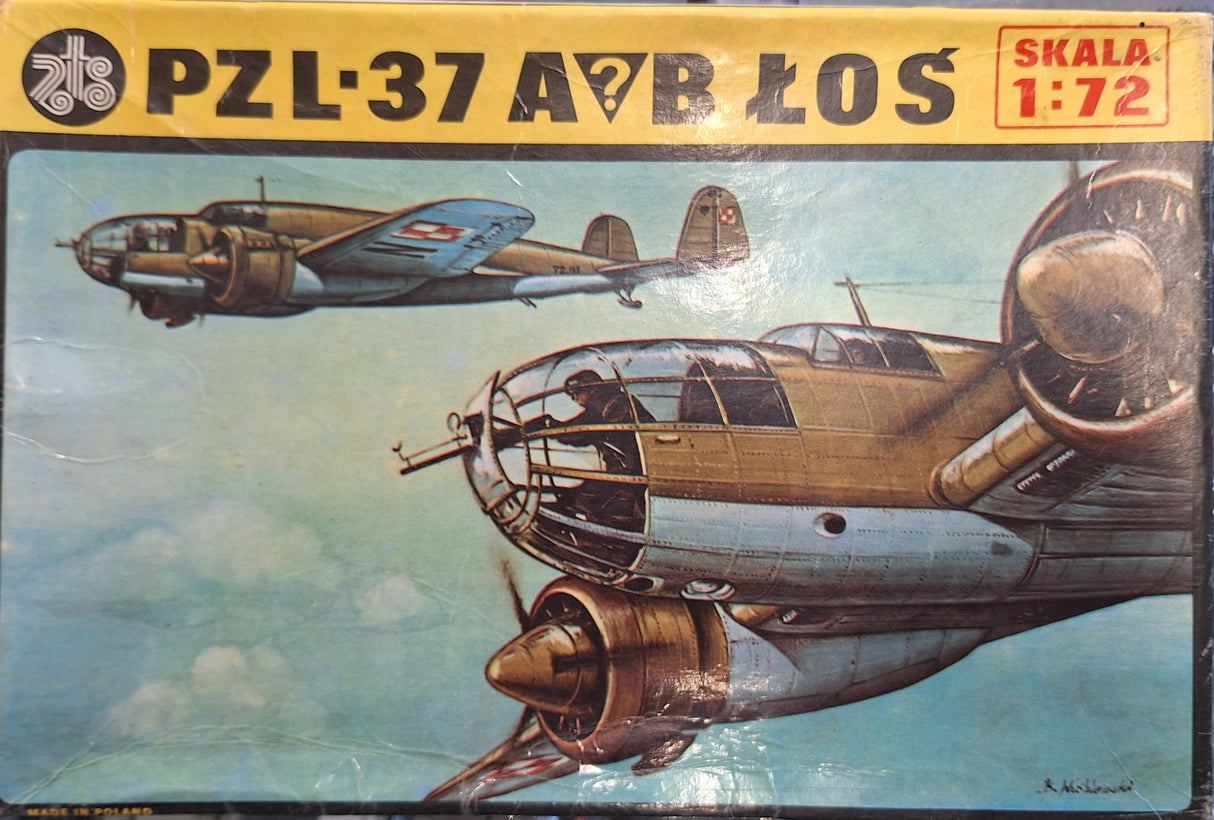 *Unsealed, Vintage* ZTS 1:72 PZL-37 A/B Los (FMS)