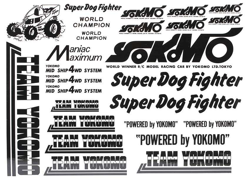 Yokomo ZC-D4BK Super Dog Fighter Decal (Black) for YZ-870C