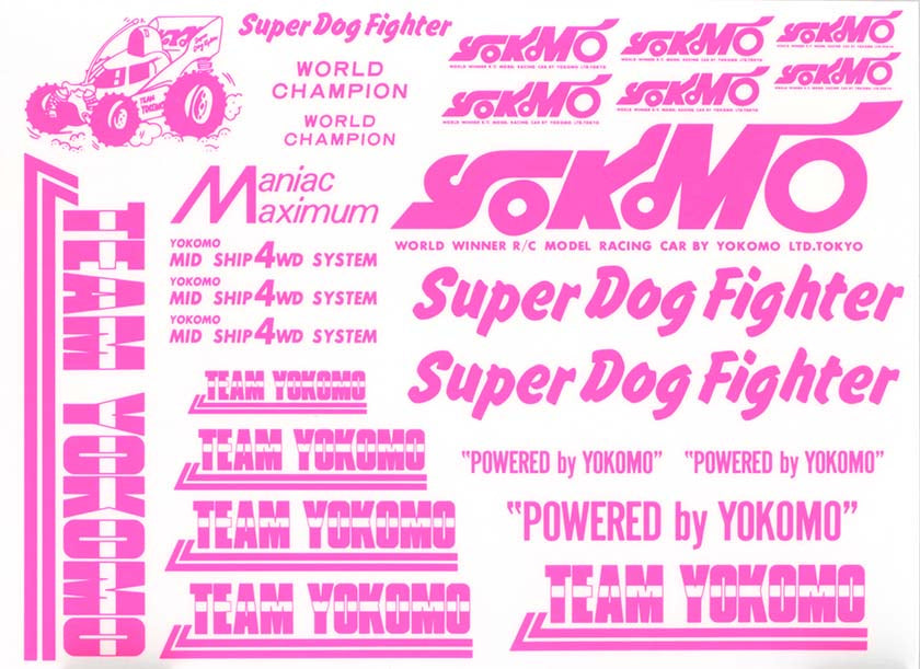 Yokomo ZC-D4PI Super Dog Fighter Decal (Pink) for YZ-870C