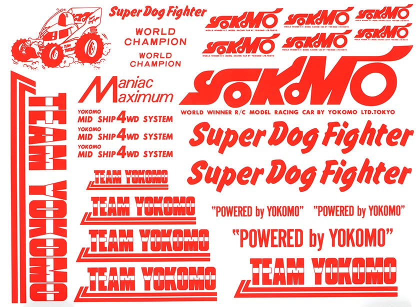 Yokomo ZC-D4R Super Dog Fighter Decal (Red) for YZ-870C