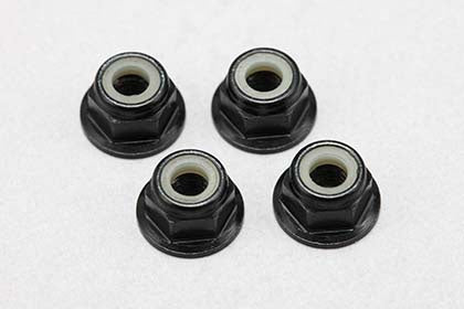 M4 Aluminum Flange Nylon Lock Nuts(Black)