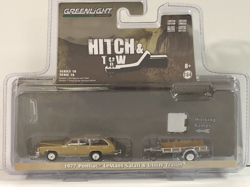 GL 1:64 1977 Pontiac LeMans Safari w/ Utility Trailer