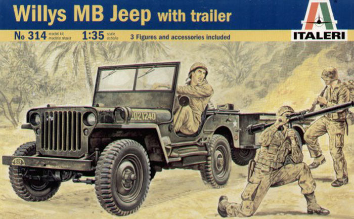 Italeri 1:35 Willys Jeep w/ trailer