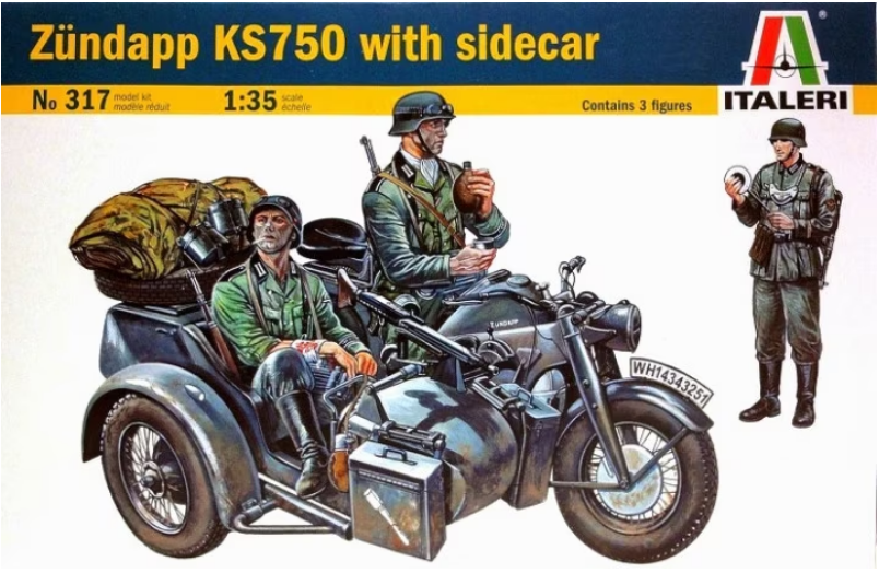 Italeri 1:35 Zundapp 750 Motorcycle w/ Sidecar