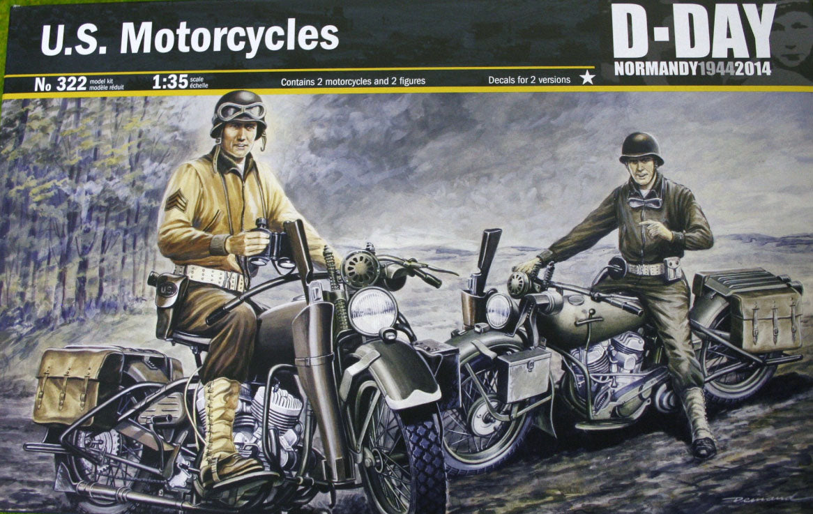 Italeri 1:35 US Motorcycles WW2 '2n1' Kit