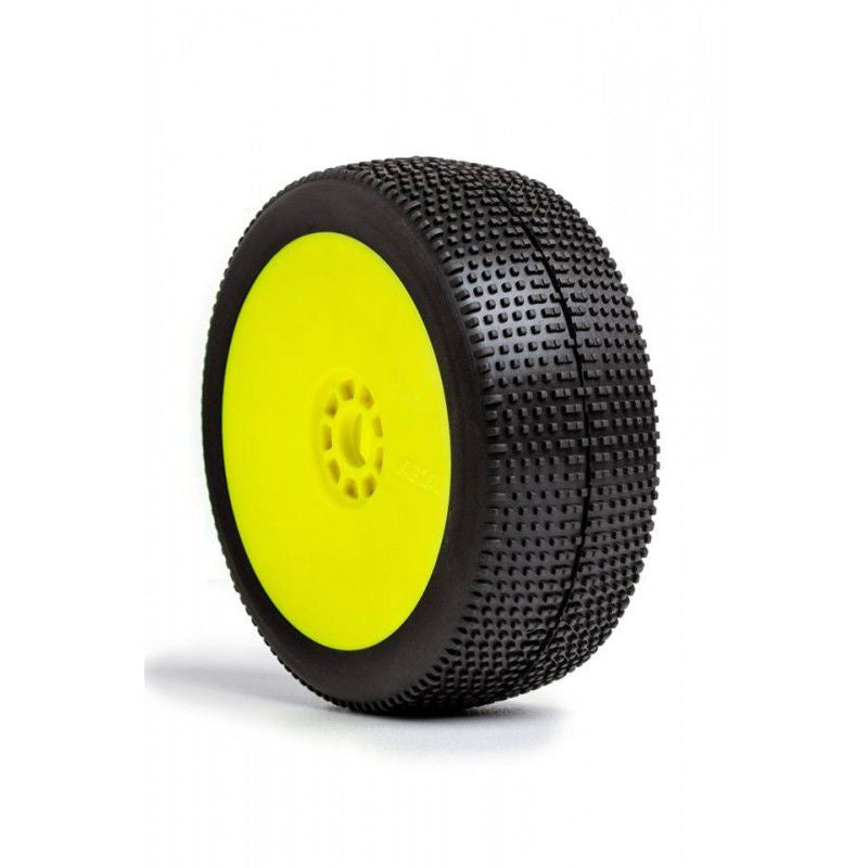 AKA 1:8 Buggy P-One Evo Wheel Pre Mounted Yellow (PR)