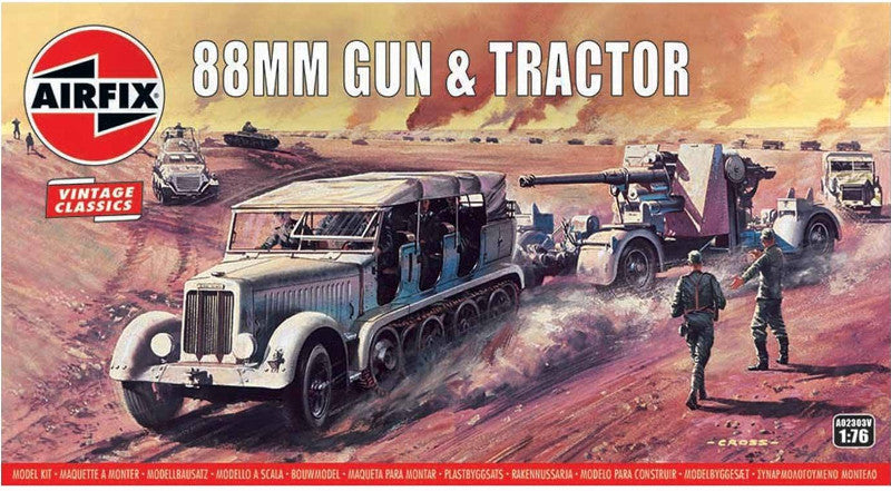 Airfix 1:76 88mm Gun & Tractor Vintage Classics
