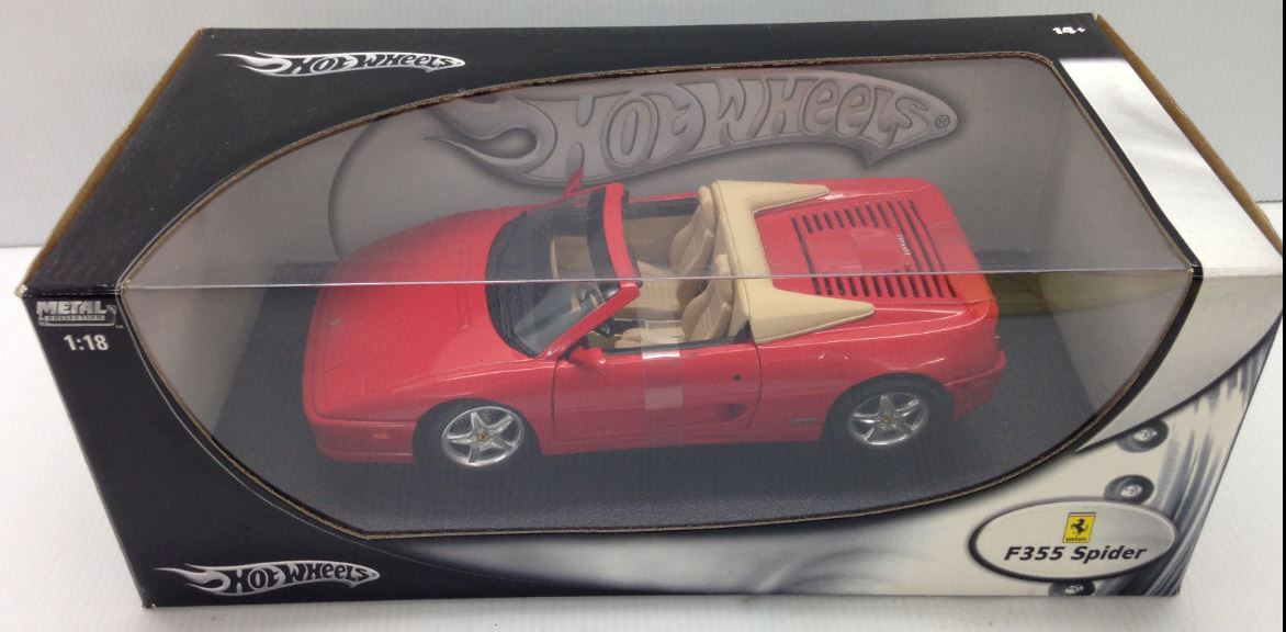 FERRARI F355 SPIDER cabriolet rge 1/18 HOT WHEELS